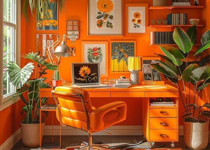 Orange color in interior design