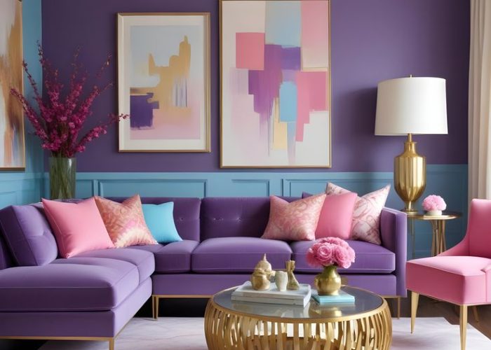 Purple color in interior design