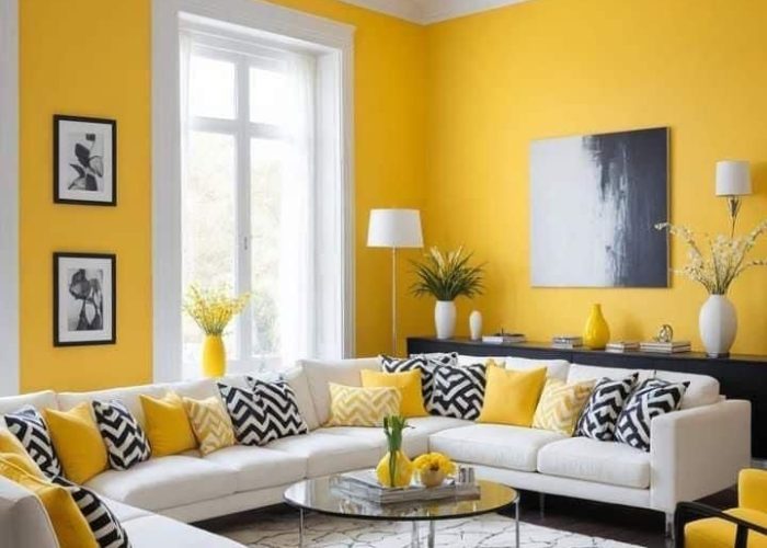 Yellow color in decoration